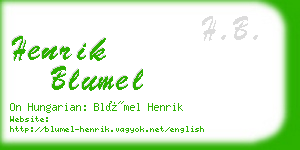 henrik blumel business card